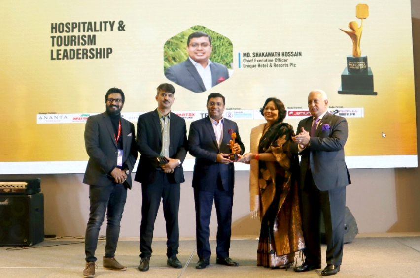 Shakawath Hossain recognised as best hospitality, tourism leader in BD